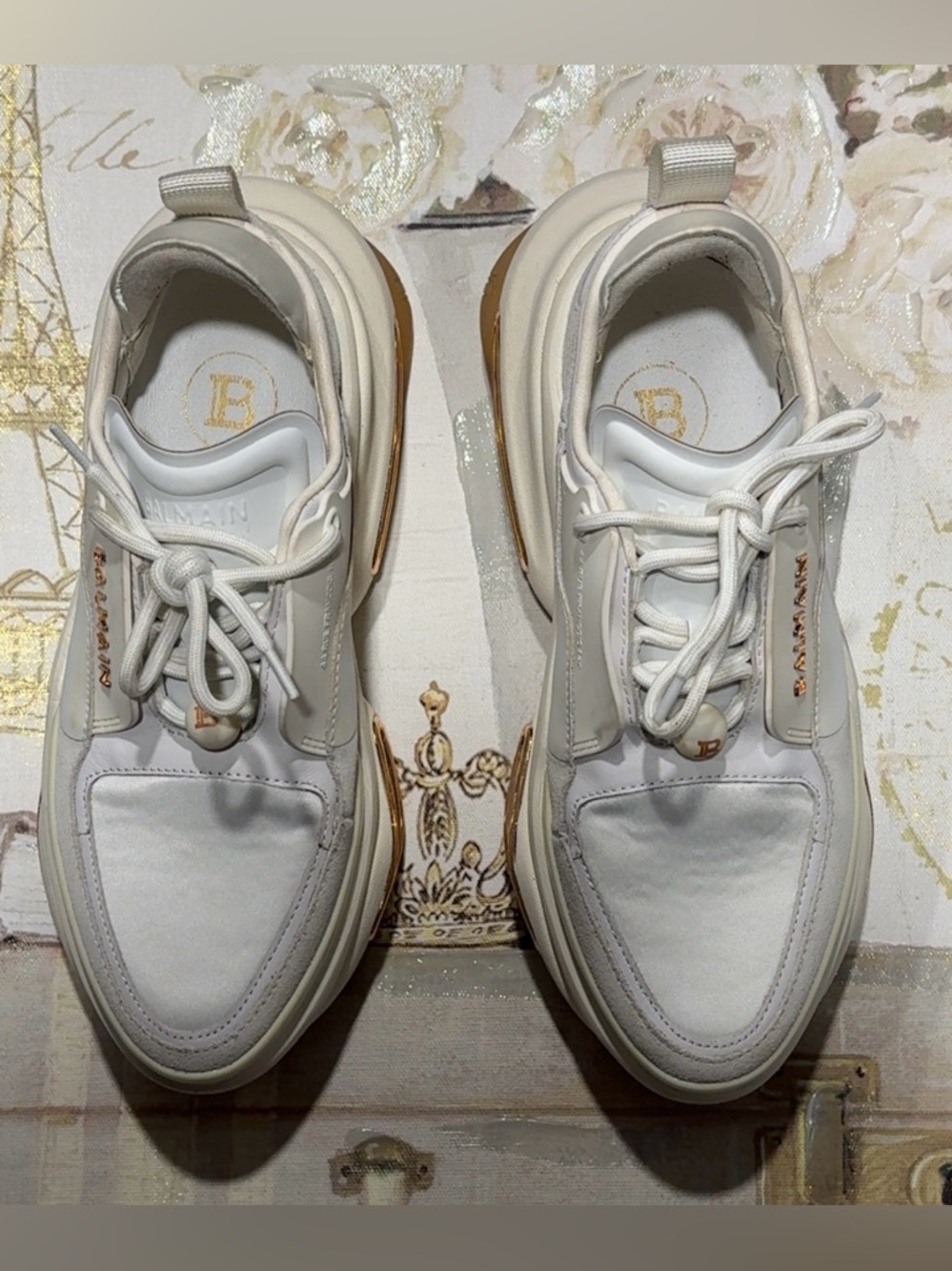 Women's White B-bold Low Top Sneakers Size 37 (6.5/7 women 4/4.5